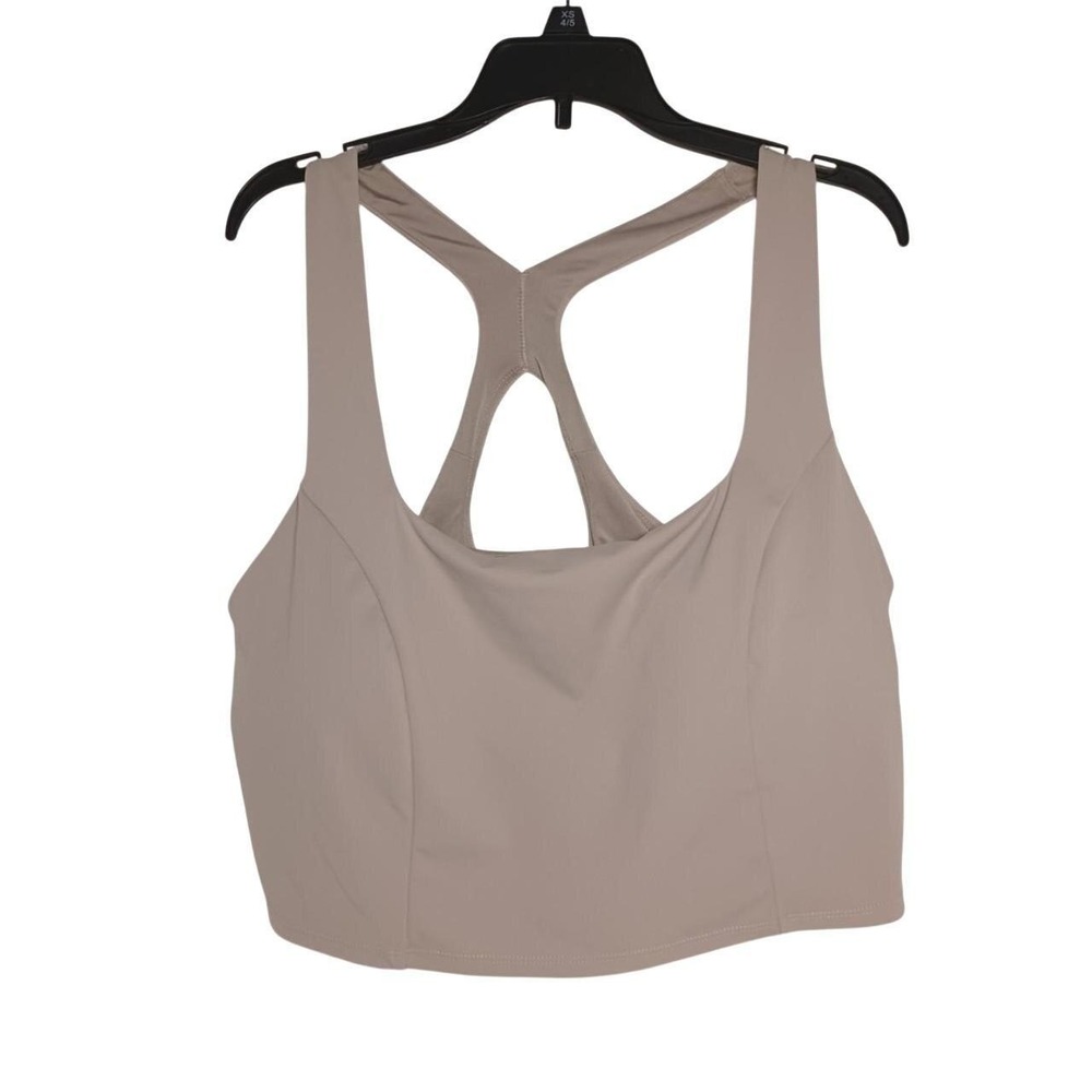 Avia Women XXXL Taupe Racerback Activewear Crop Top Built-in Bra WM3031AVX411024